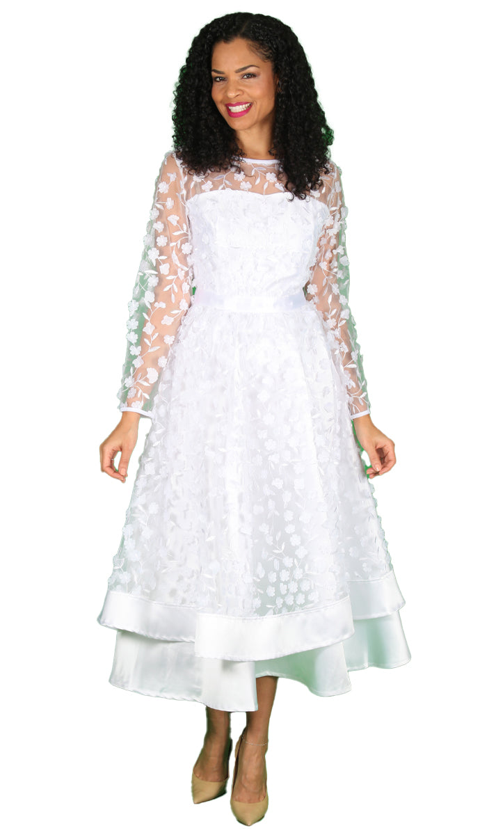 Diana Couture Dress 8467-White - Church Suits For Less