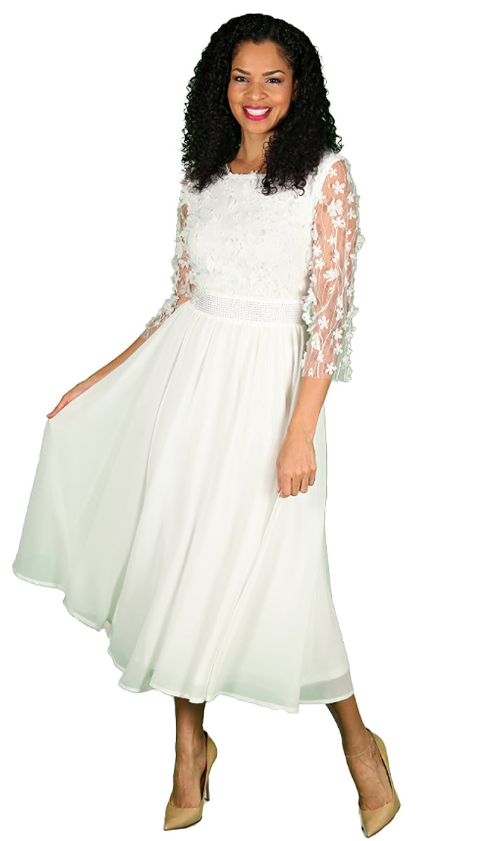 Diana Couture Dress 8561-White - Church Suits For Less