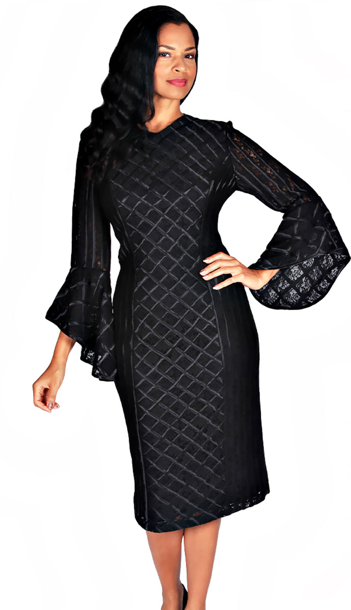Diana Couture Dress 8566-Black - Church Suits For Less