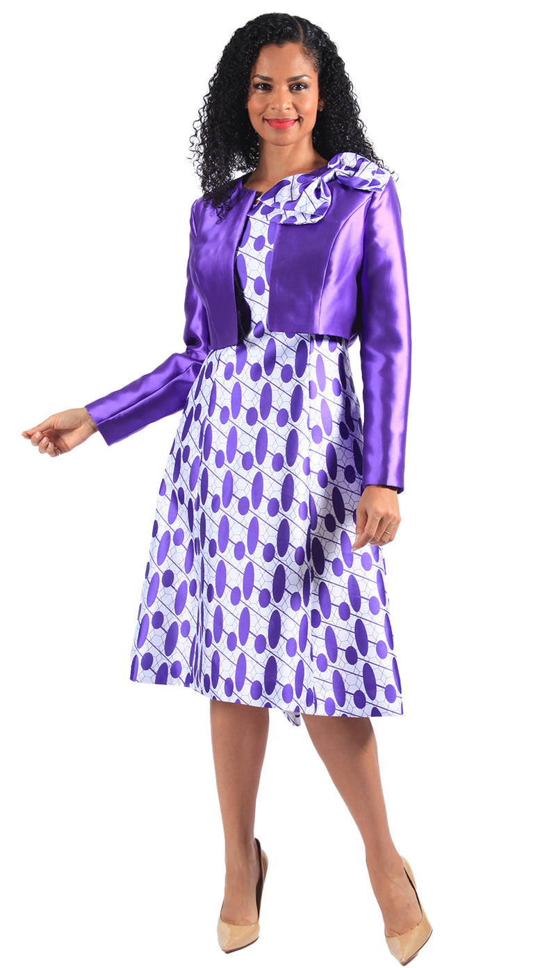 Diana Couture Dress 8615-Purple/White