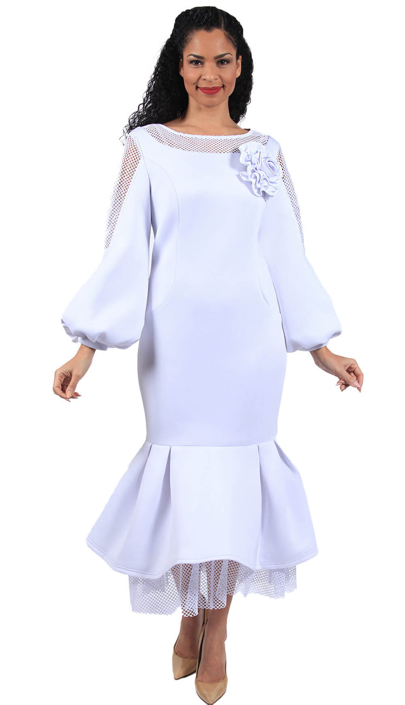 Diana Couture Church Dress 8659-White