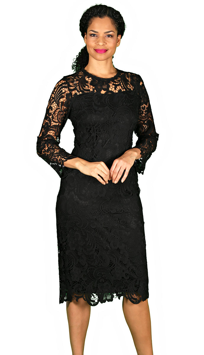 Diana Couture Dress 7069-Black - Church Suits For Less