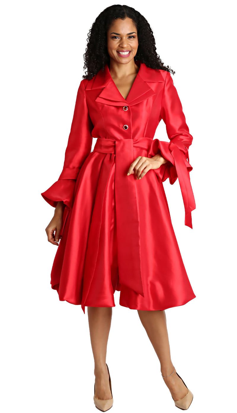 Diana Couture Church  Dress 8222-Red - Church Suits For Less