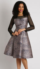 Diana Dress 8283-Black/Mauve - Church Suits For Less