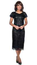 Church Dress By Nubiano 1231-Black - Church Suits For Less