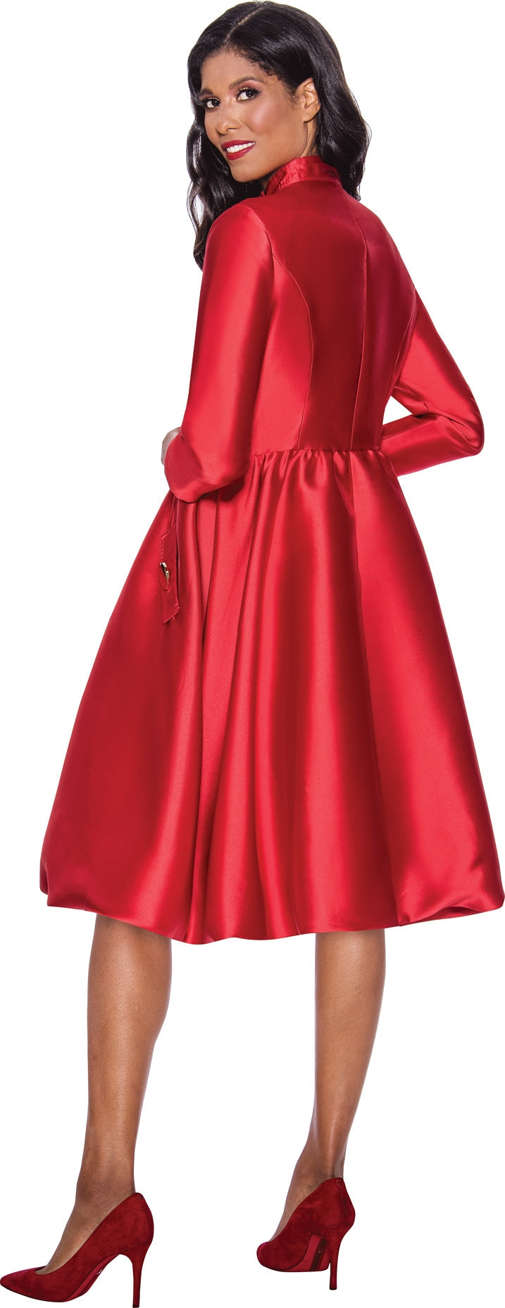 Church Dress By Nubiano 12241-Red - Church Suits For Less