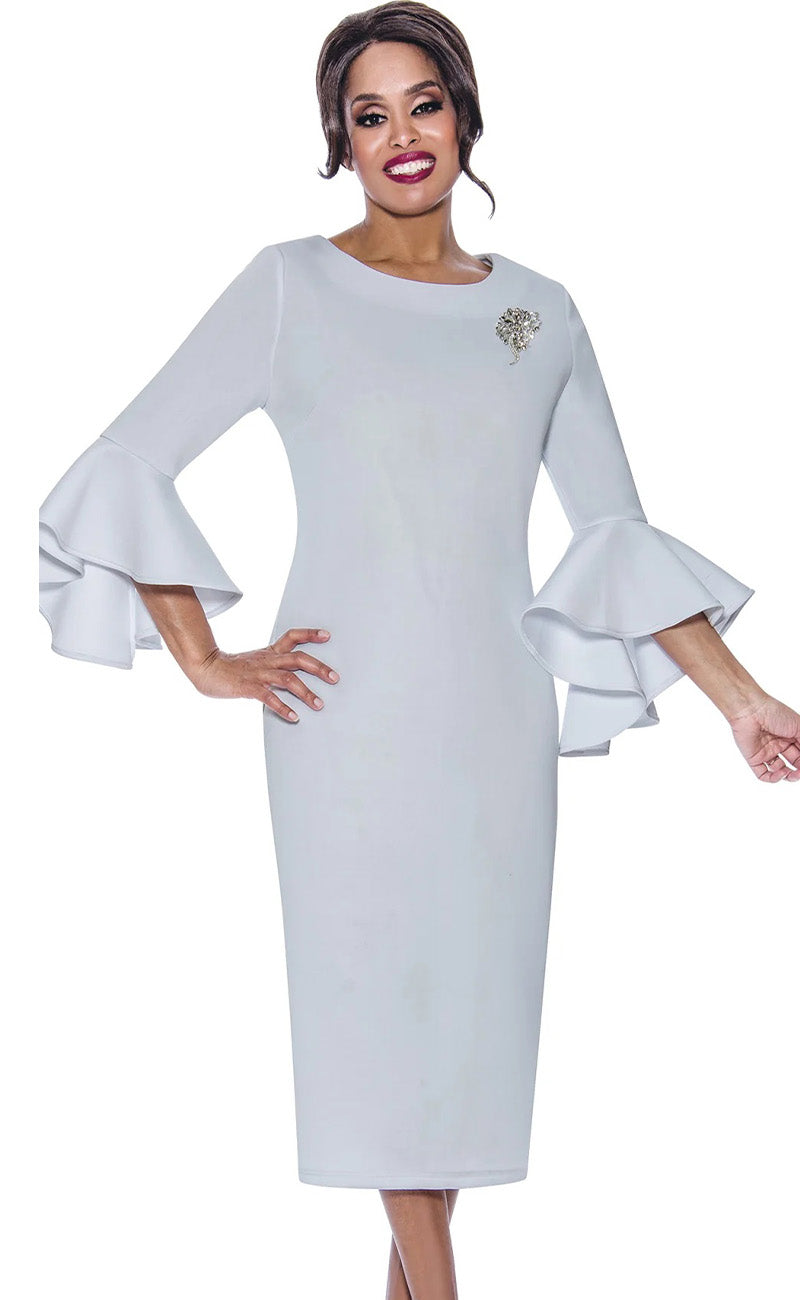 Church Dress By Nubiano 12081 - White