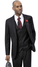 EJ Samuel Modern Fit Suit M18022 - Black - Church Suits For Less