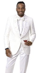 EJ Samuel Fashion Blazer J169-White - Church Suits For Less