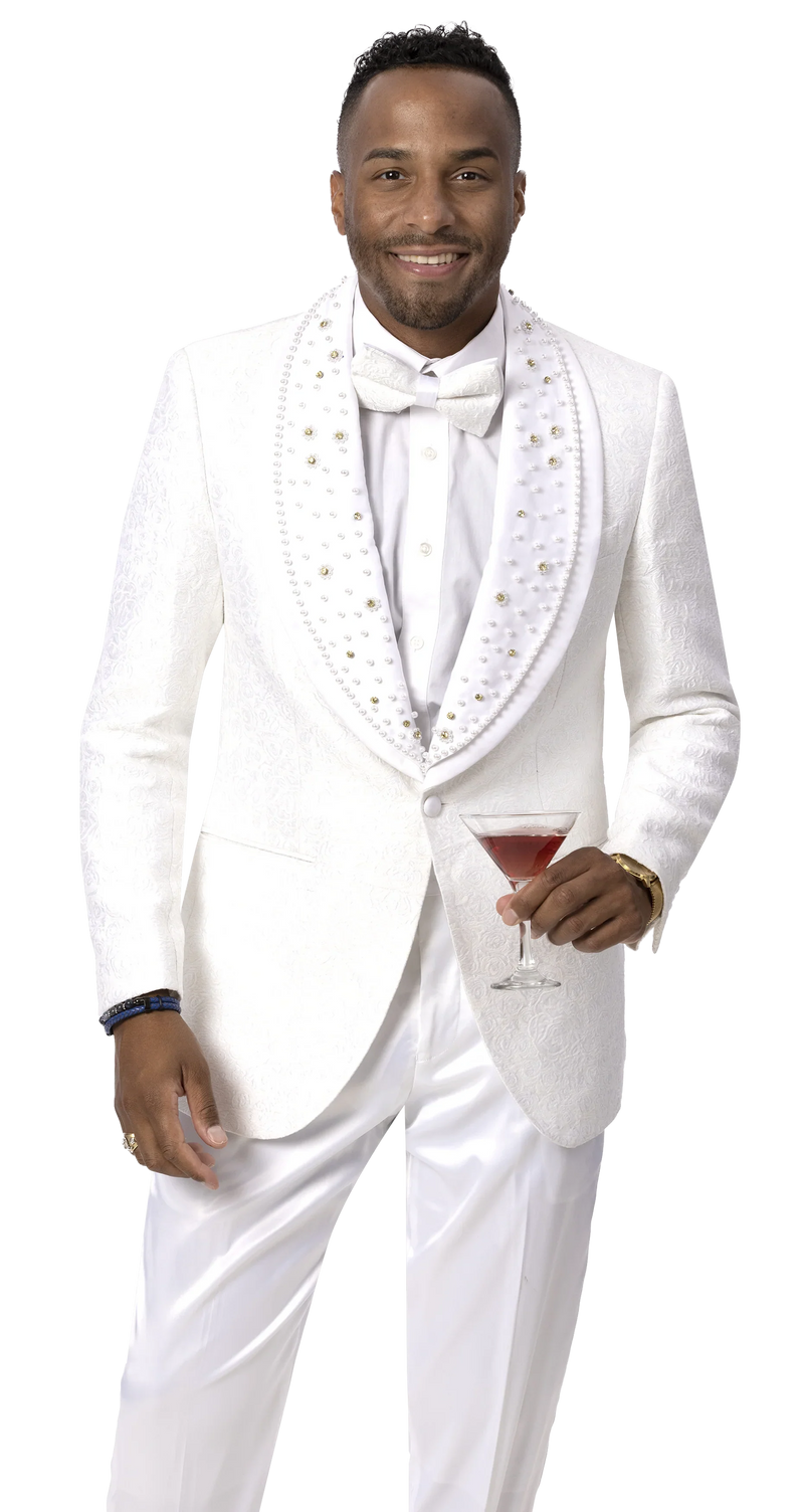 EJ Samuel Fashion Blazer J169-White - Church Suits For Less