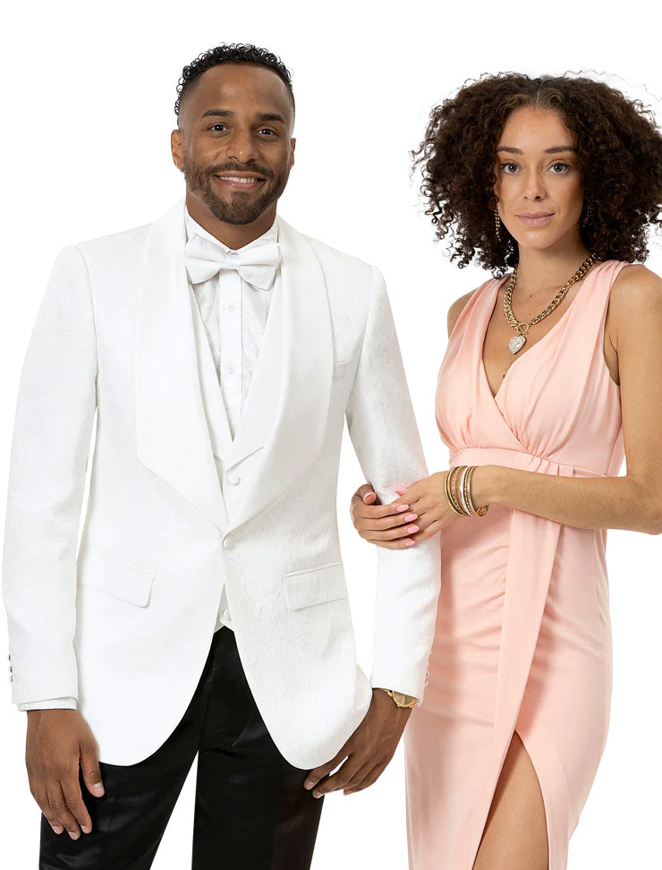 EJ Samuel Blazer J64-White/White - Church Suits For Less