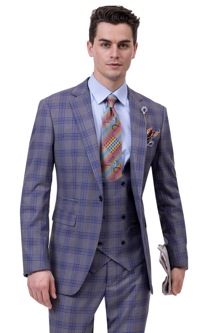 EJ Samuel Modern Fit Suit Suit M2764 - Church Suits For Less