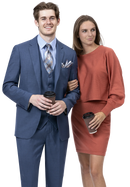 EJ Samuel Modern Fit Suit M18022 - Mid Night Blue - Church Suits For Less