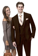 EJ Samuel Modern Fit Suit M2770-Brown - Church Suits For Less