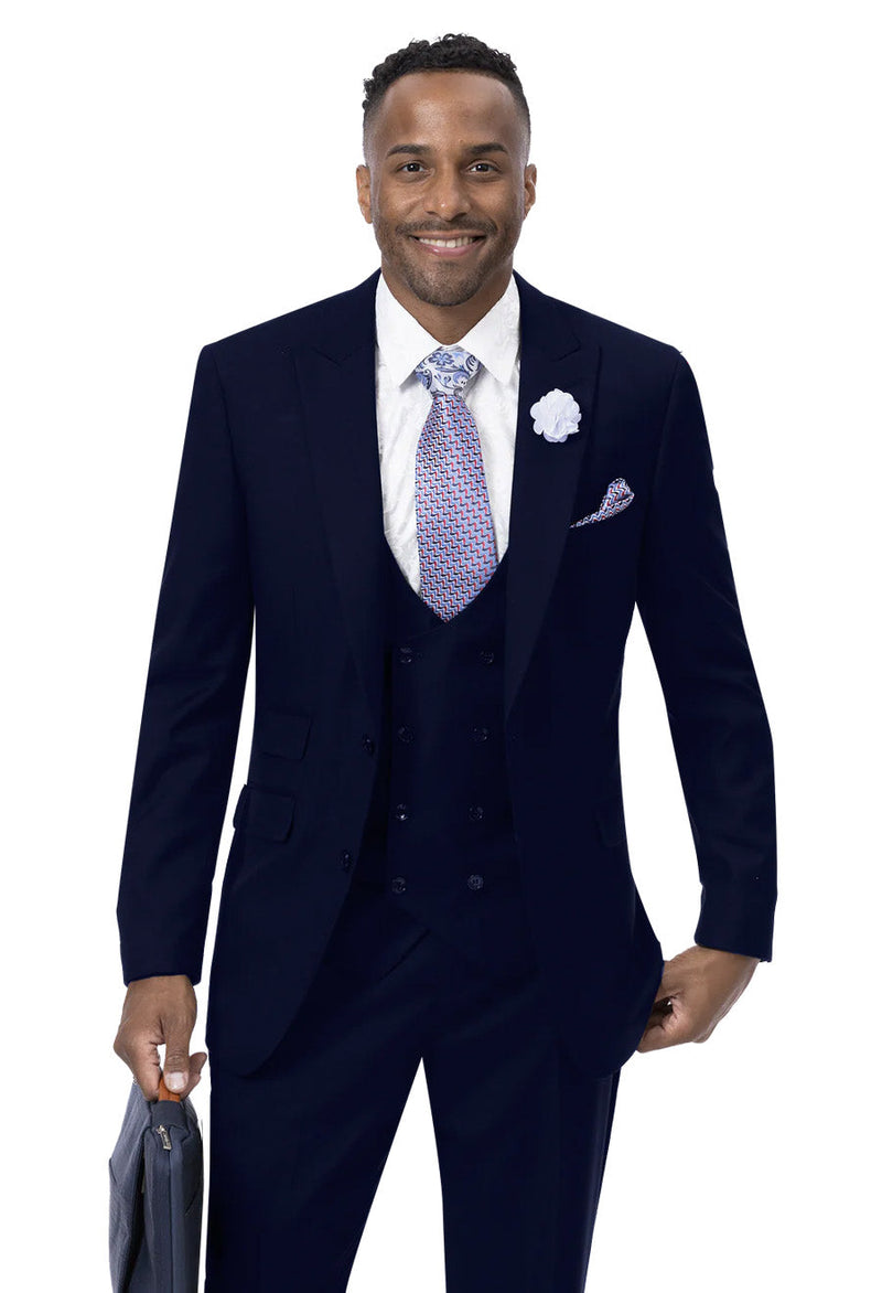 EJ Samuel Modern Fit Suit M2770-Navy - Church Suits For Less