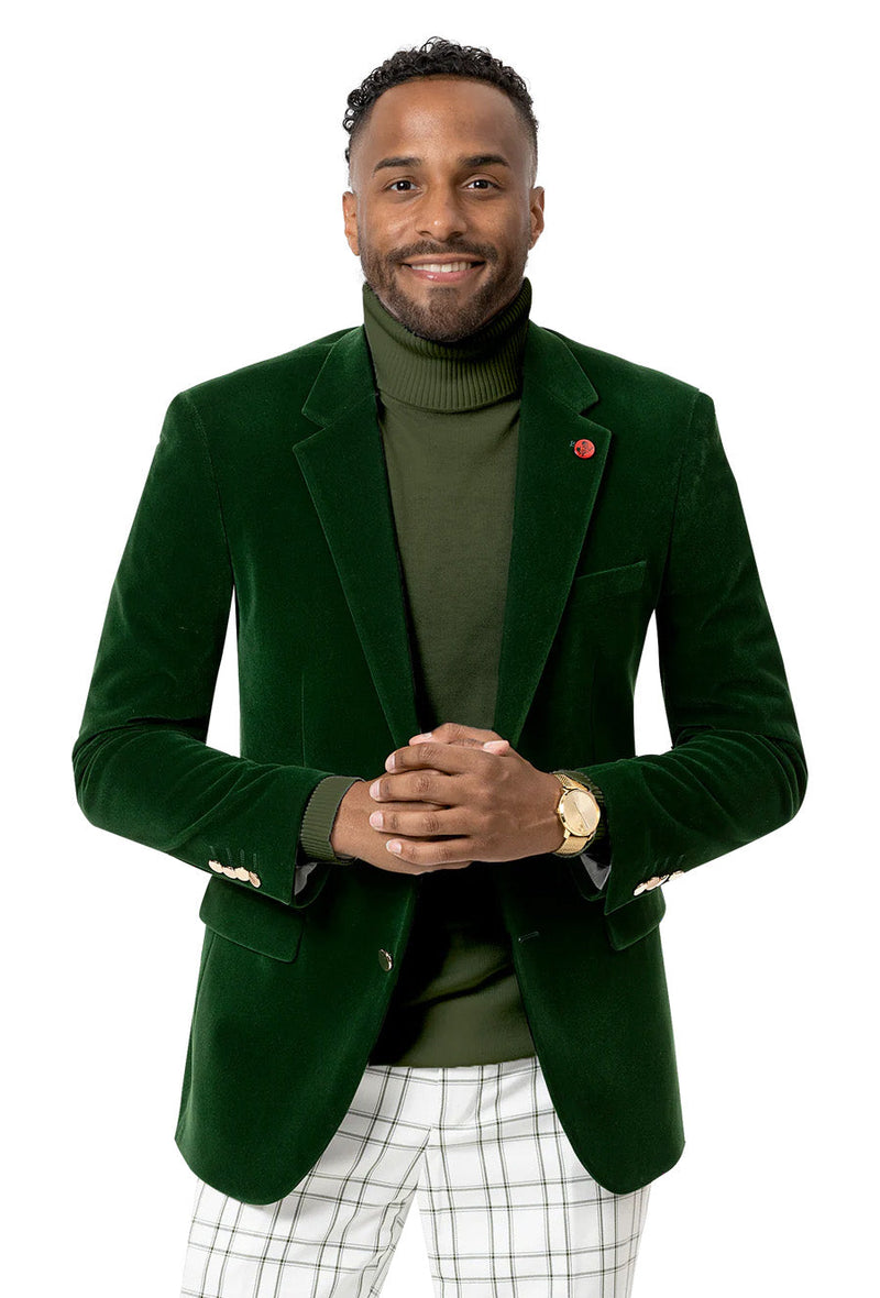 EJ Samuel Modern Fit Blazer J134-Green - Church Suits For Less