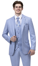 EJ Samuel Modern Fit Suit M18022 - Sky Blue - Church Suits For Less