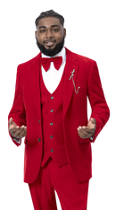 EJ Samuel Modern Fit Suit M2781 - Red - Church Suits For Less
