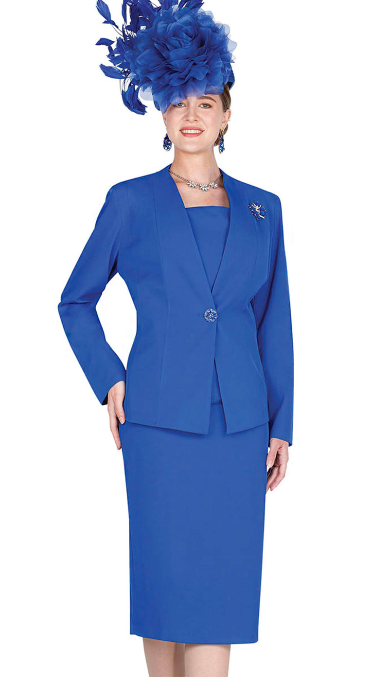 Champagne Italy Church Suit 5702 - Royal Blue