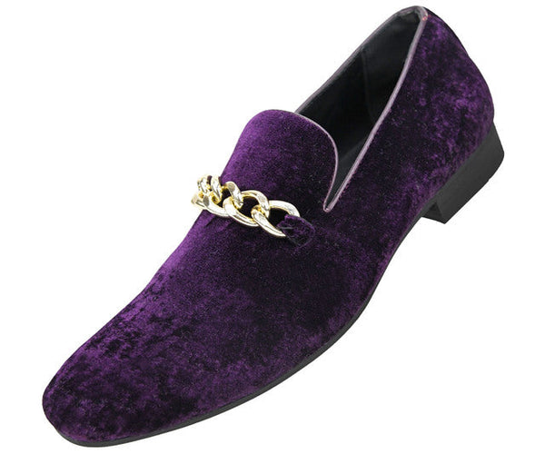 purple and gold dress shoes Purple Pointy Slip-on with Gold Heel