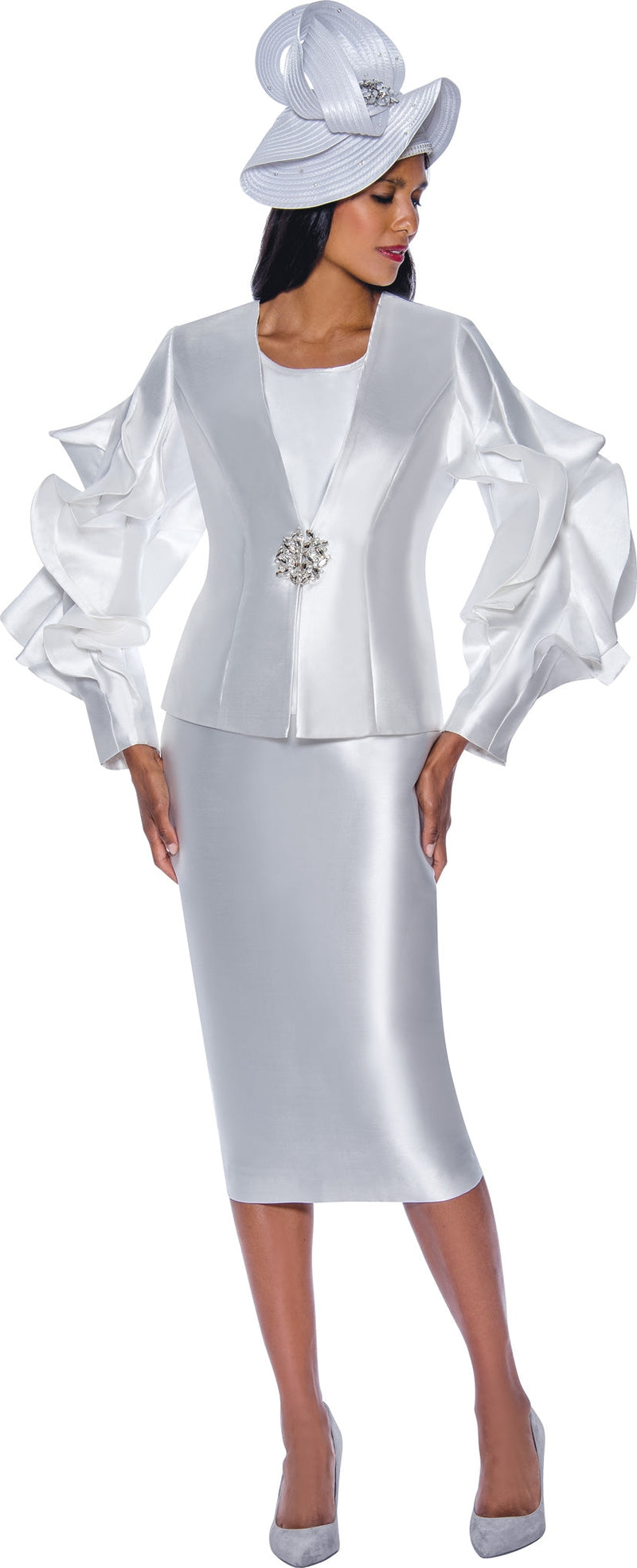 GMI Church Suit 9153-White - Church Suits For Less