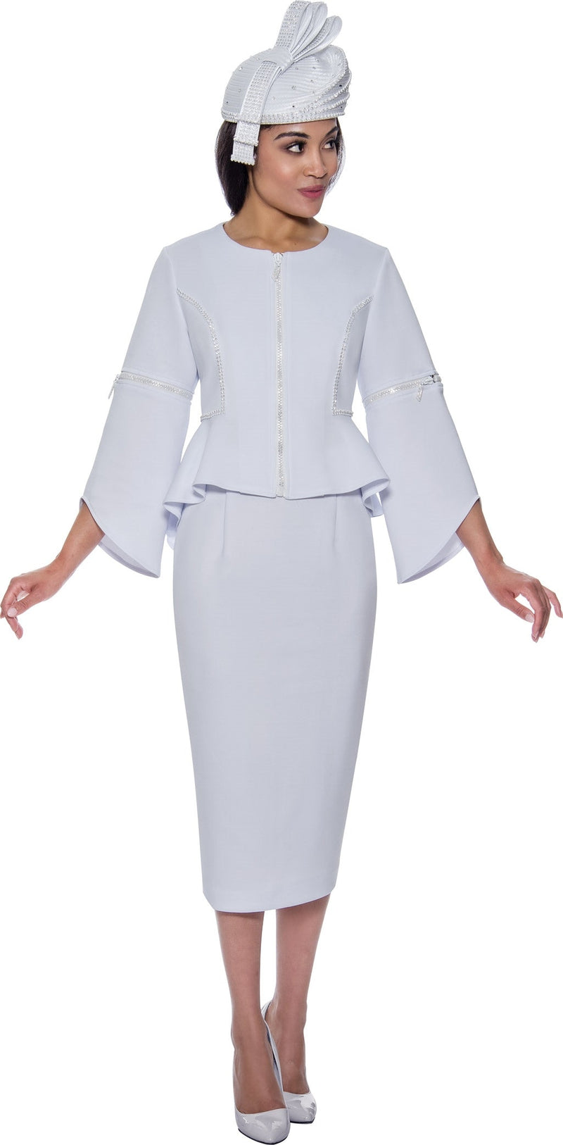 GMI Church Suit 9562-White - Church Suits For Less