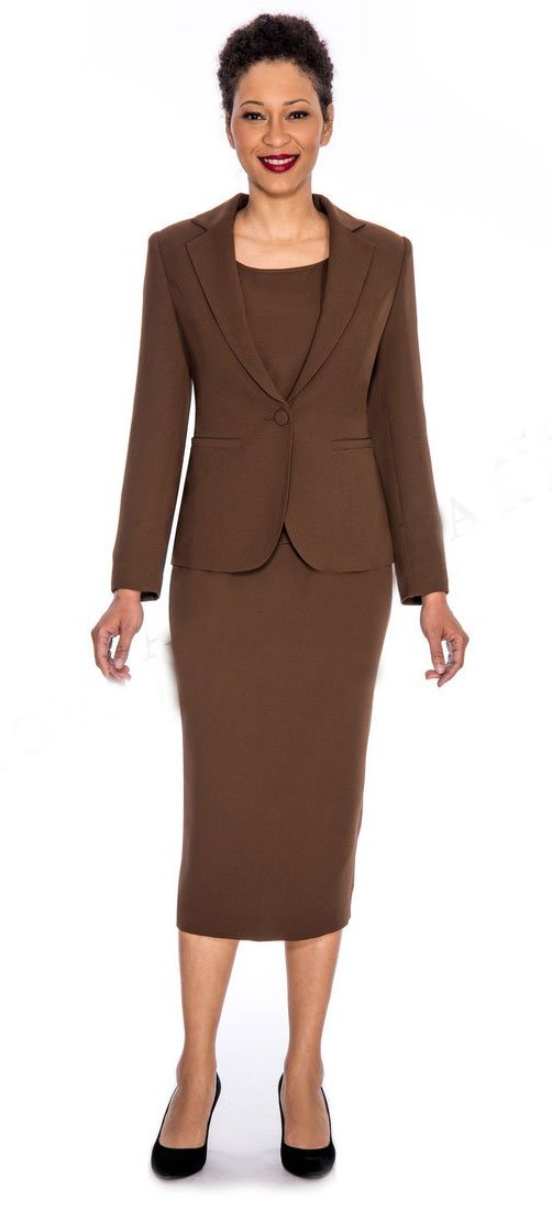 Giovanna Usher Suit 0707-Chocolate - Church Suits For Less