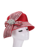 Giovanna Church Hat HR22114-Red - Church Suits For Less
