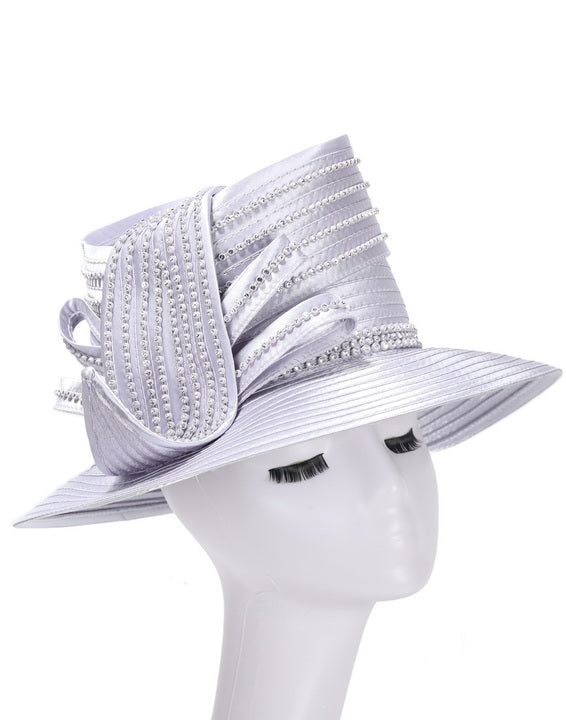 Giovanna Church Hat HR22118-Silver - Church Suits For Less