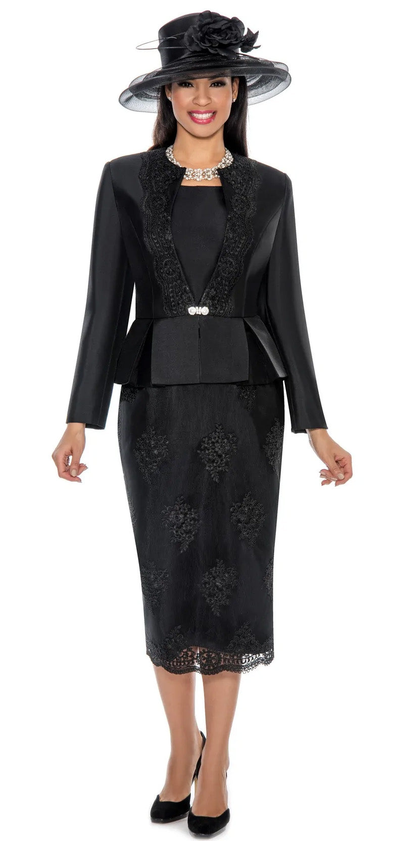Giovanna Church Suit G0844-Black - Church Suits For Less