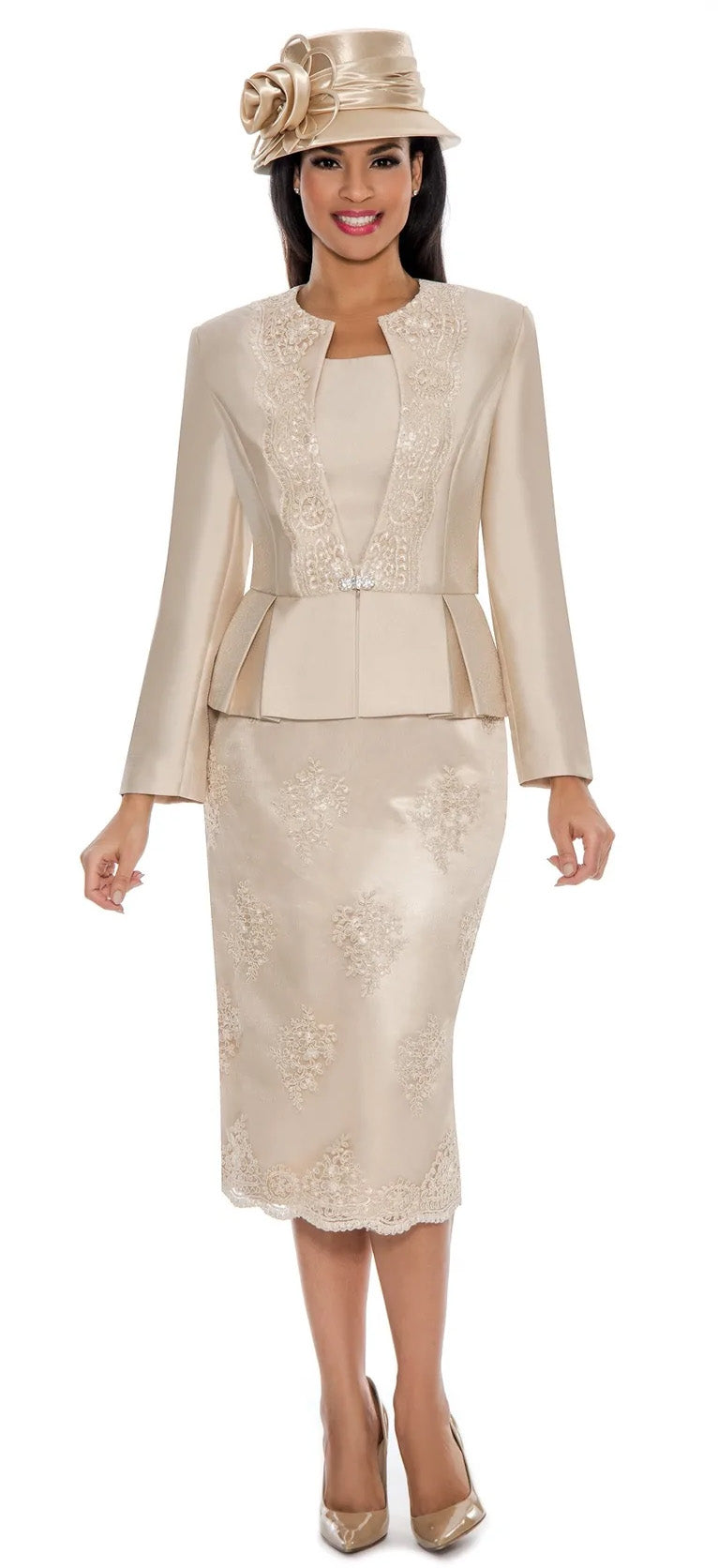 Giovanna Church Suit G0844-Champagne - Church Suits For Less