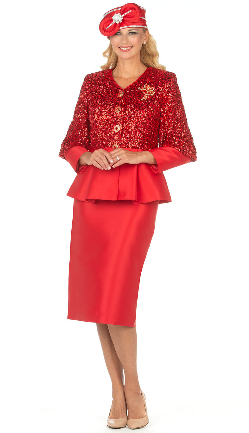 Giovanna Church Suit G1171-Red - Church Suits For Less