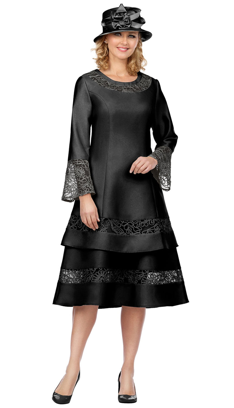 Giovanna Dress D1343-Black - Church Suits For Less