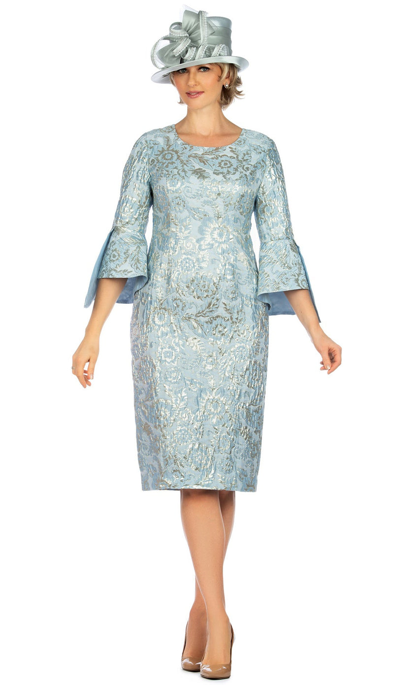 Giovanna Dress D1517-Blue - Church Suits For Less