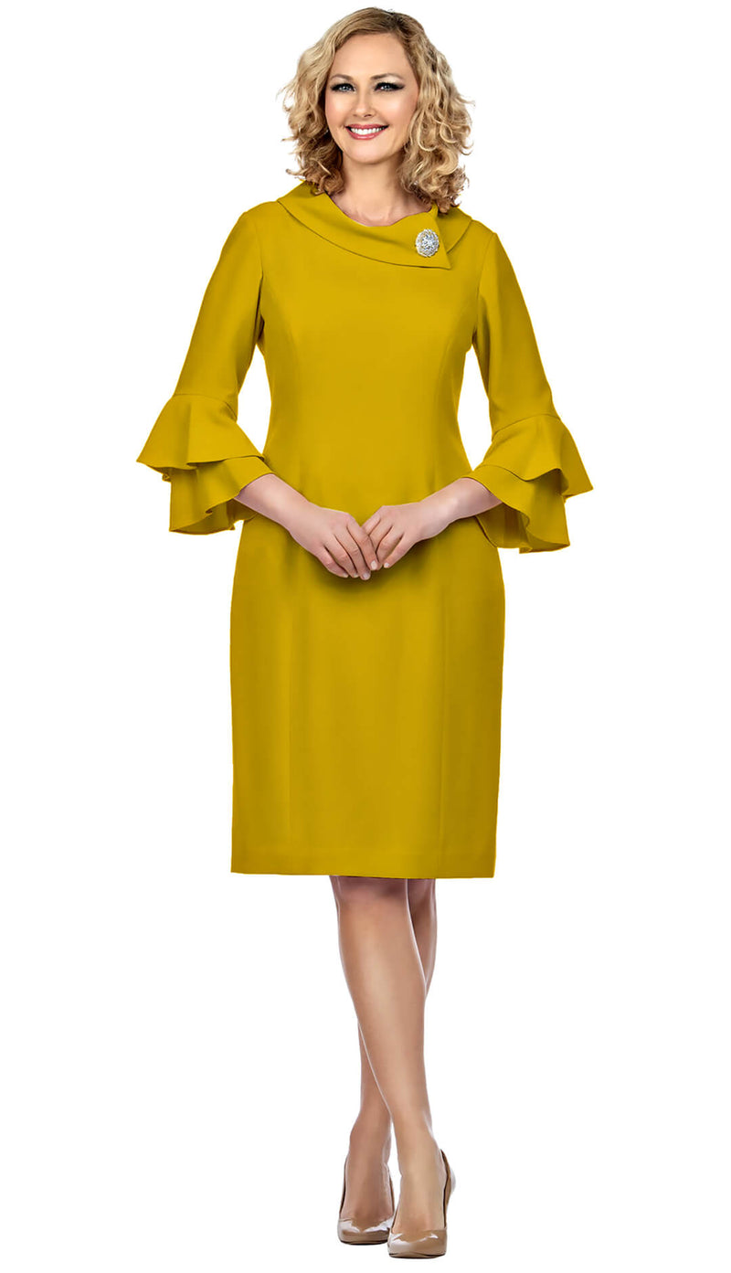Giovanna Dress D1518-Mustard - Church Suits For Less