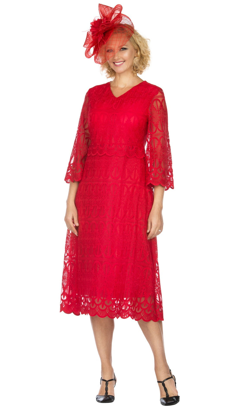 Giovanna Dress D1520-Red - Church Suits For Less