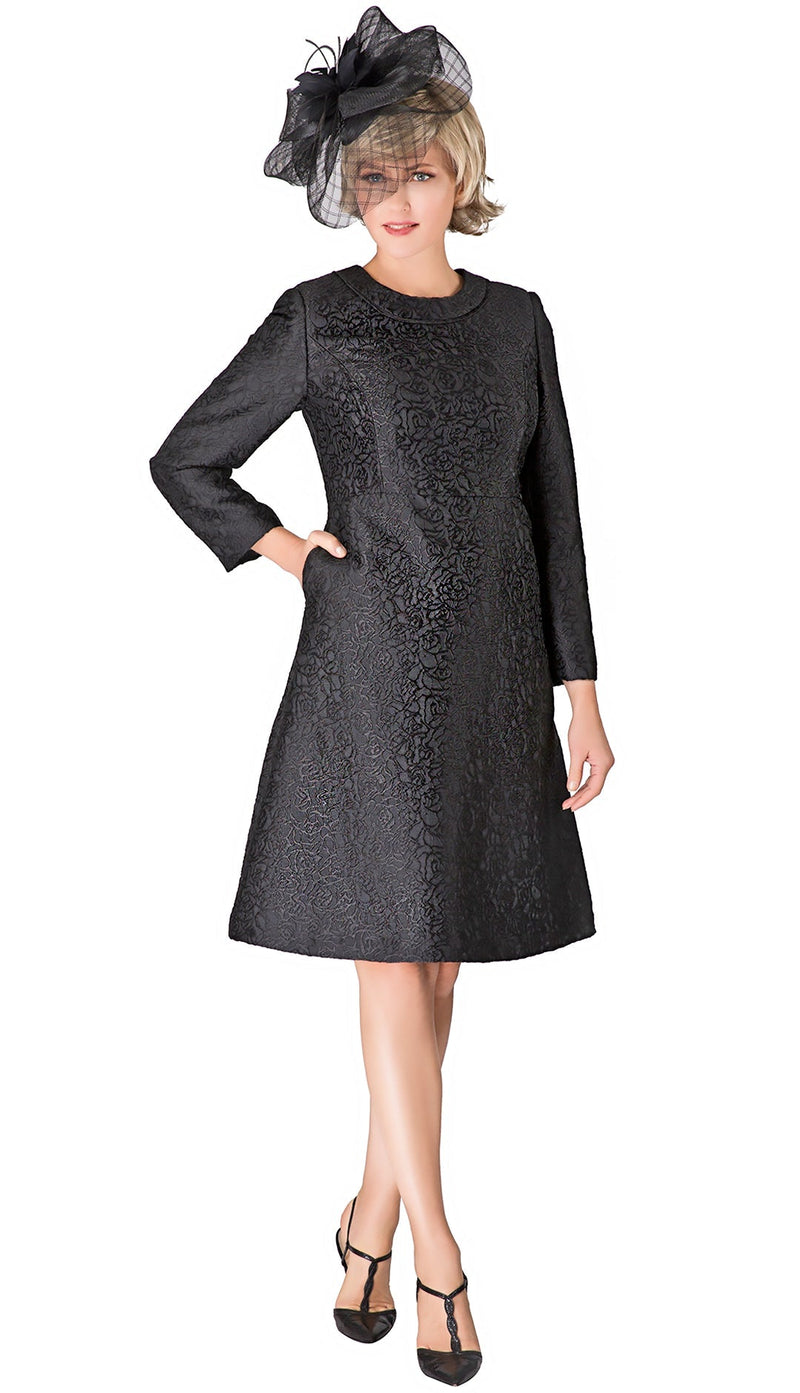 Giovanna Church Dress D1521-Black - Church Suits For Less