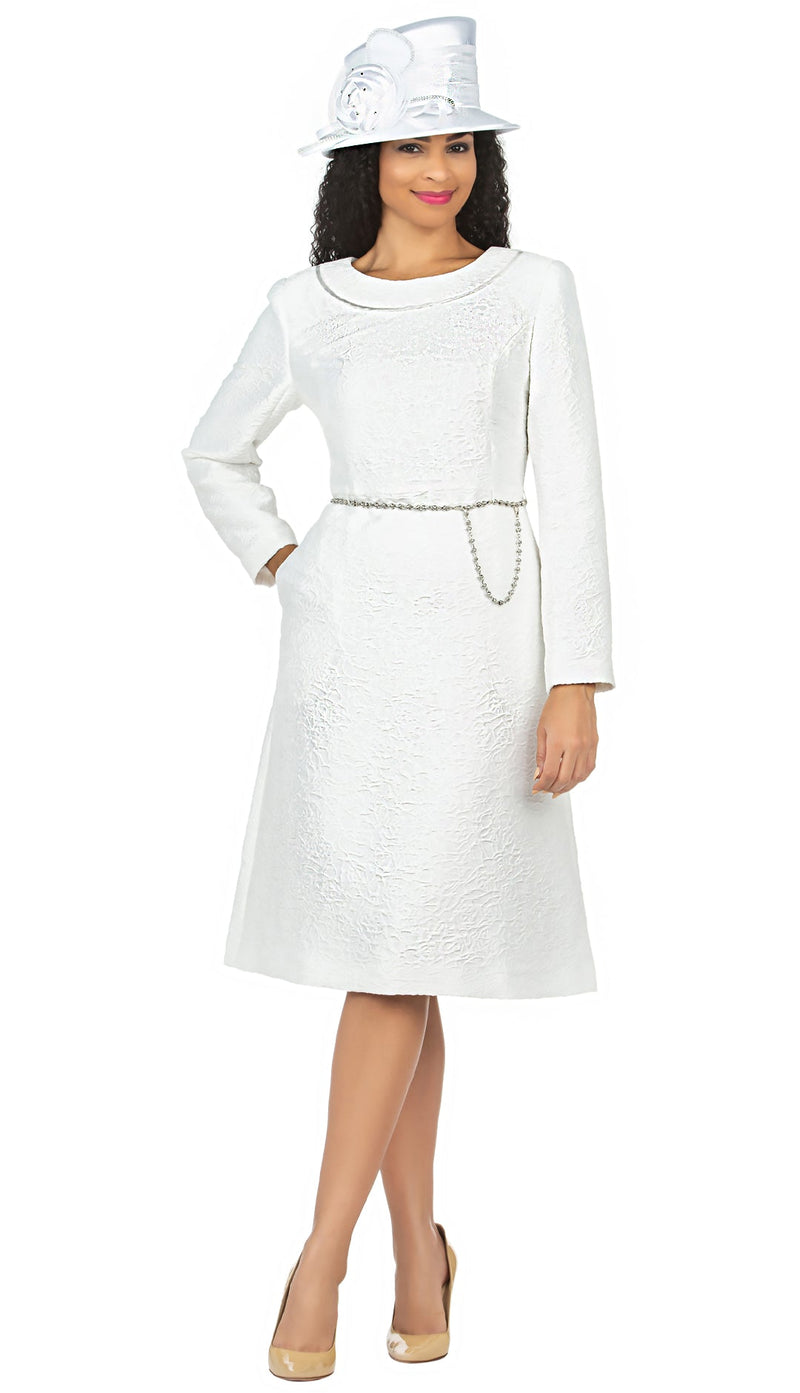 Giovanna Church Dress D1521-White - Church Suits For Less
