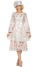 Giovanna Dress D1528-Pink/Pink - Church Suits For Less