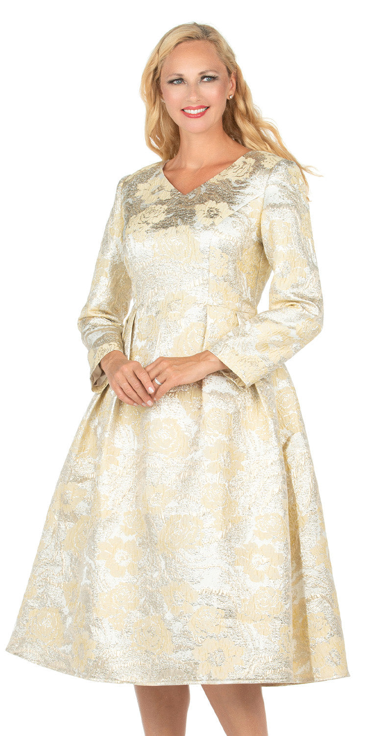 Giovanna Church Dress D1568-Champagne Giovanna Church Dress D1568-Champagne