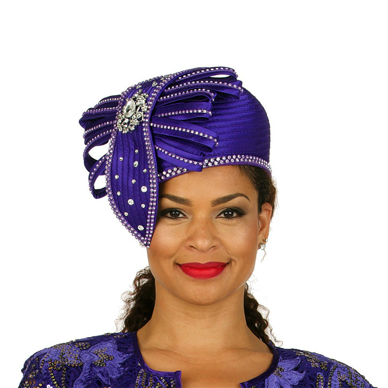 Giovanna Church Hat HR22128-Purple - Church Suits For Less