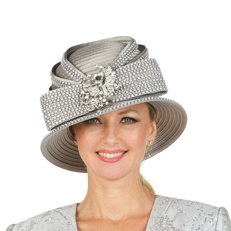 Giovanna Church Hat HR22129-Silver