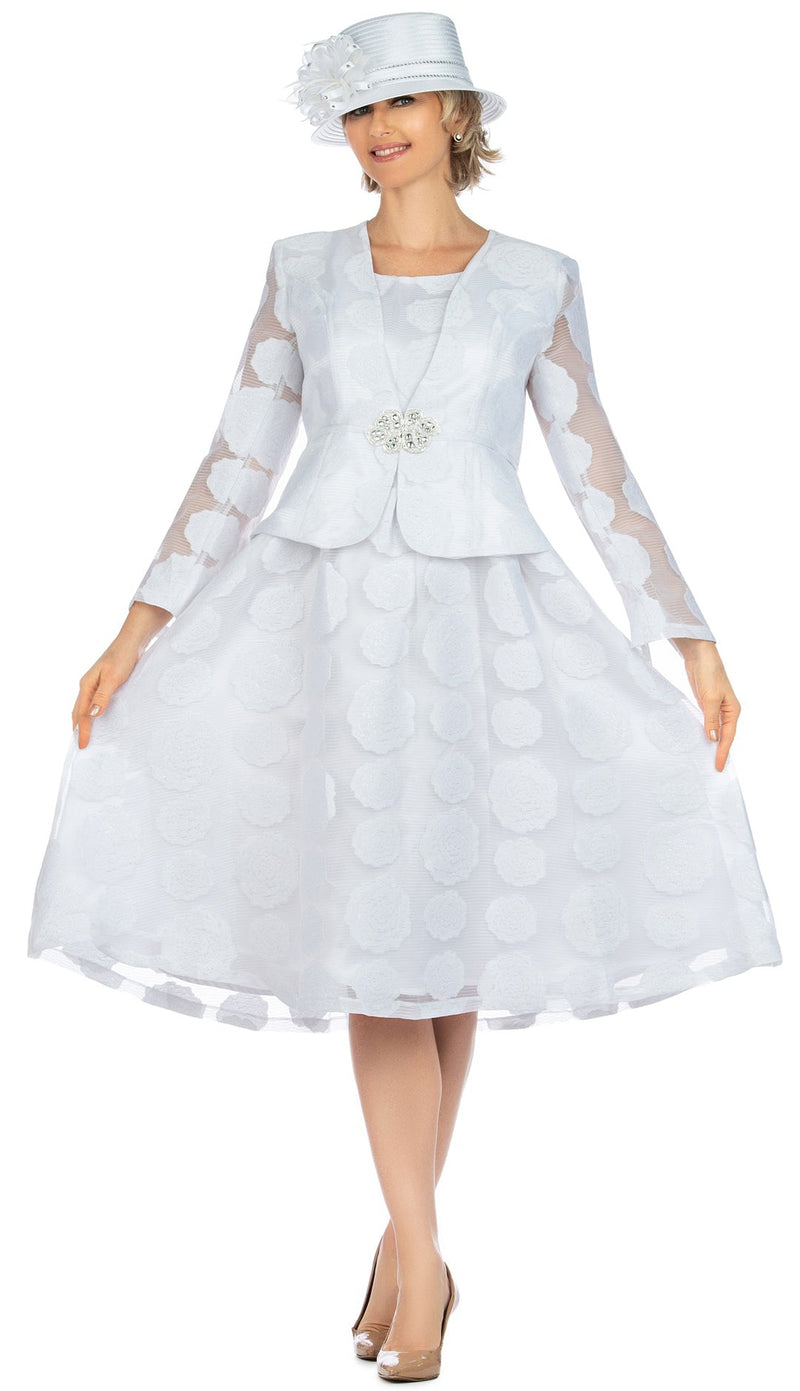 Giovanna Church Dress D1345-White - Church Suits For Less