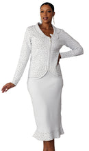 Kayla Knit Suit 5329-White - Church Suits For Less