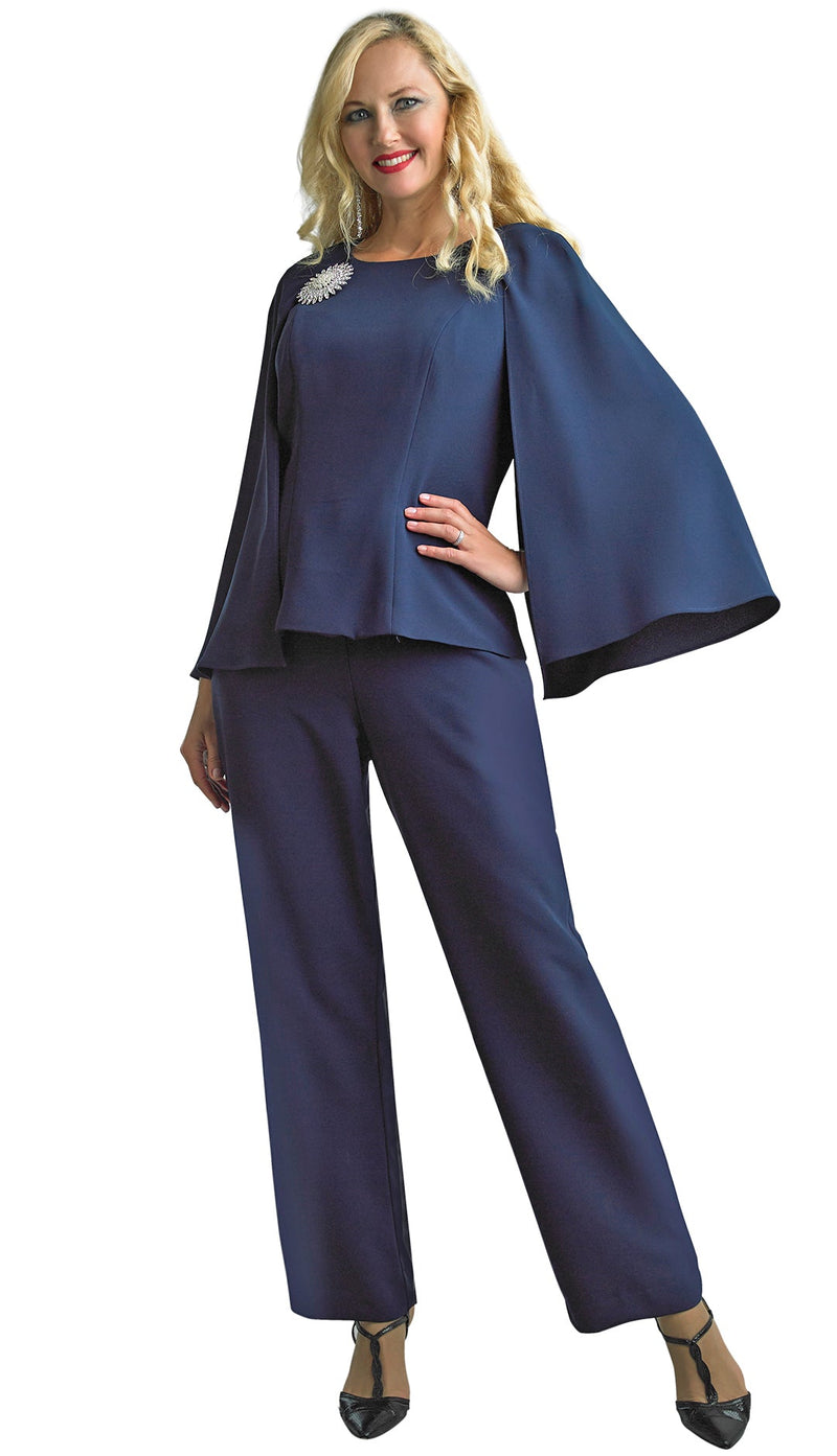 Lily And Taylor Pant Suit 4429-Navy - Church Suits For Less