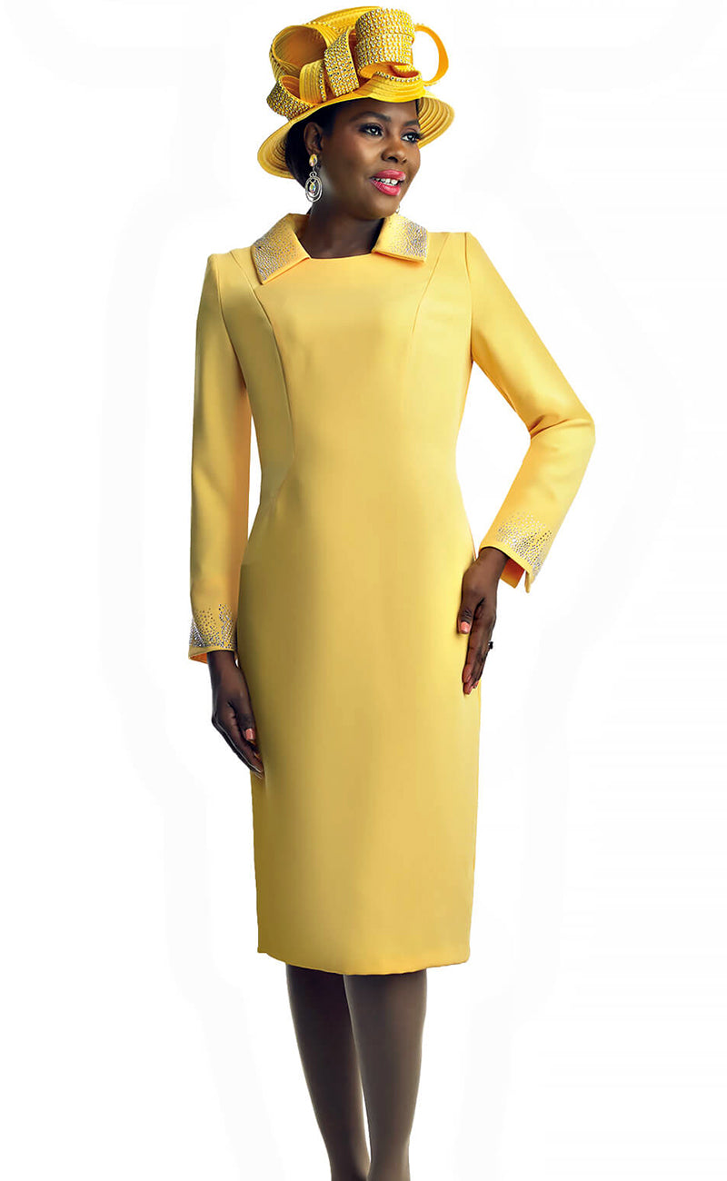 Lily And Taylor Dress 4879-Yellow - Church Suits For Less