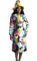 Lily And Taylor Dress 4895-Canary Multi - Church Suits For Less