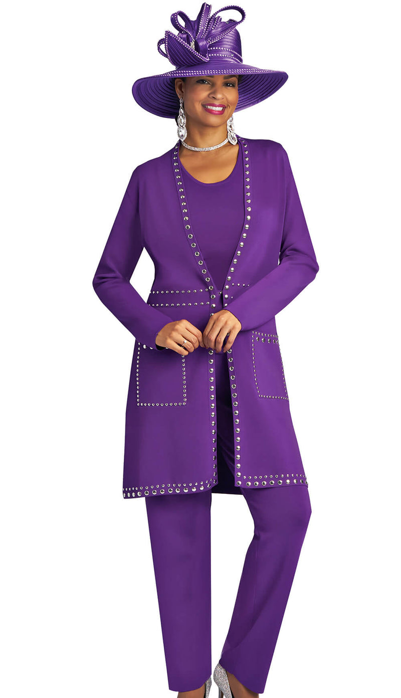 Lily And Taylor Pant Suit 783-Purple - Church Suits For Less