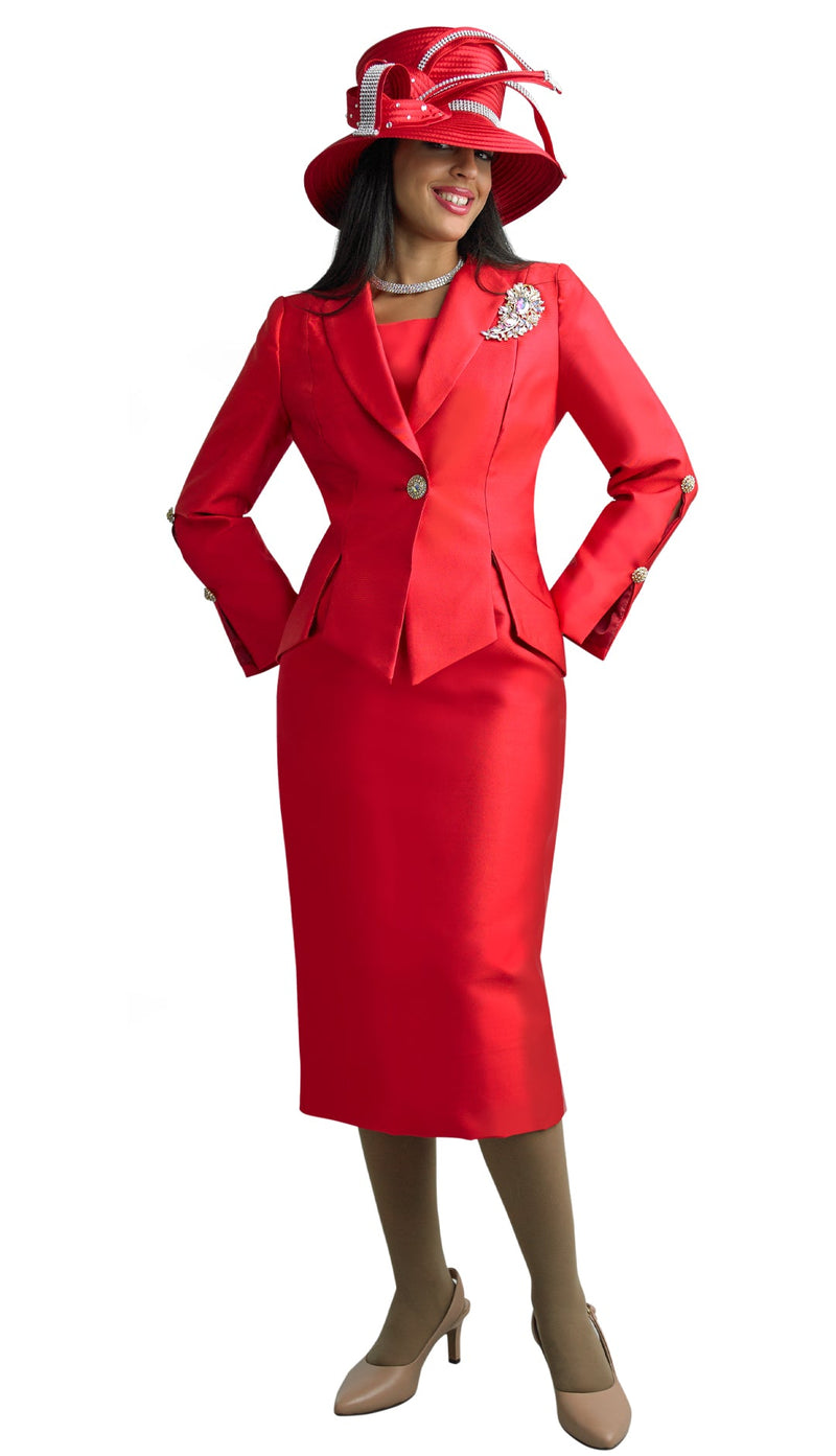 Lily And Taylor Suit 4343-Red - Church Suits For Less