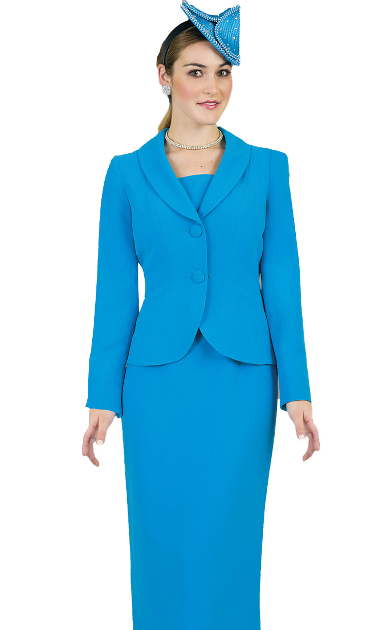 Lily And Taylor Suit 4529-Turquoise - Church Suits For Less